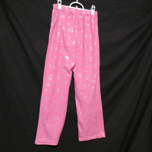 GEORGE, large (14/16) pink fleece pants, silver heart print, GUC - Picture 8 of 15